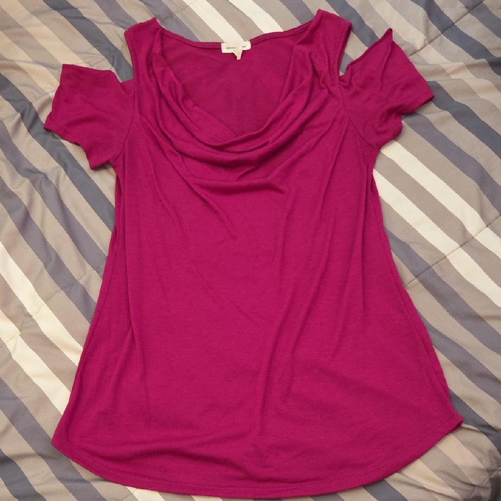Women's Pink Cold Shoulder Top By Silence + Noise - Picture 3 of 6